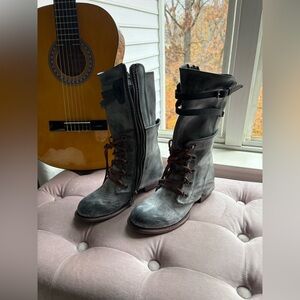 Freebird by Steven Distressed Gray Moto boots